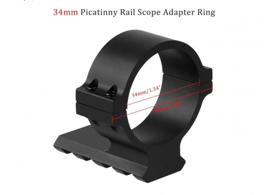 Picatinny Raylı 34 mm Dürbün Halkası Adaptörü