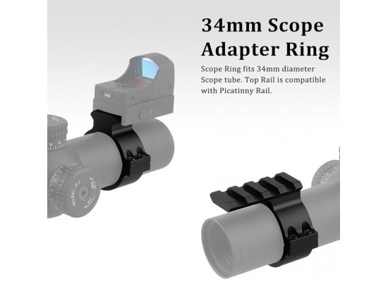 Picatinny Raylı 34 mm Dürbün Halkası Adaptörü